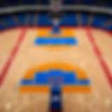 View of a basketball court during the ACC Tournament