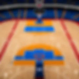 View of a basketball court during the ACC Tournament