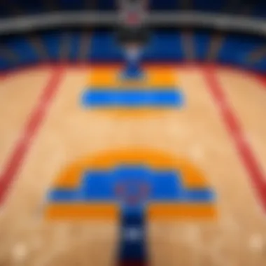 View of a basketball court during the ACC Tournament