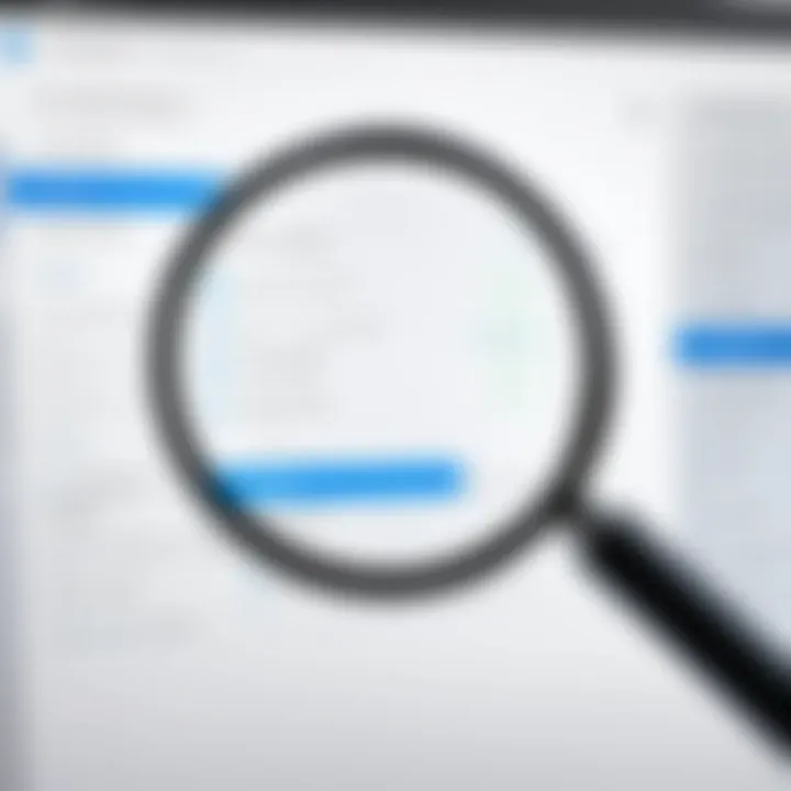 Magnifying glass focusing on locked account