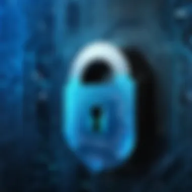 Data Security in the Digital Age An abstract depiction of data security and encryption.