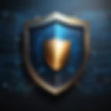 Technological Protection Strategies A shield representing protective measures in technology
