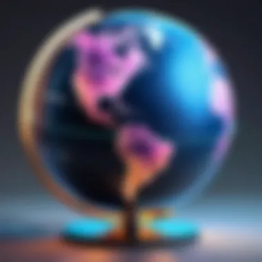 Global Access Strategies Illuminated globe representing global access