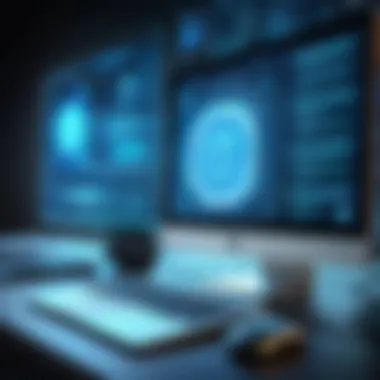 Cybersecurity Defense Mechanism Illustration Cybersecurity defense mechanism in action