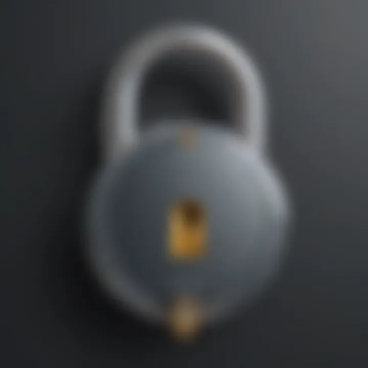 Illustration of a closed padlock representing account security