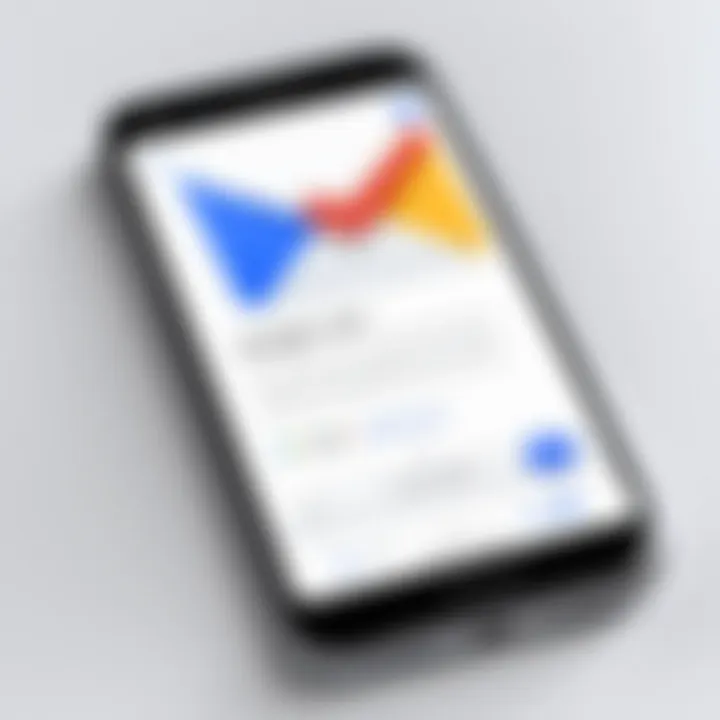 Mobile device showing Google Mail settings
