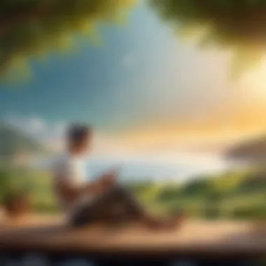 User Enjoying Peace Without Scam Calls A serene setting depicting a user enjoying peace without unwanted calls.