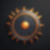 Cyber Security Shield with Sun Symbol