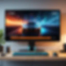A gaming setup with a VPN interface displayed on the screen