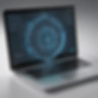 Cryptic Shield: Mastering Encryption for Safety Illustration of encryption key protecting laptop