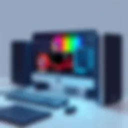 A high-performance computer setup showcasing sleek hardware components