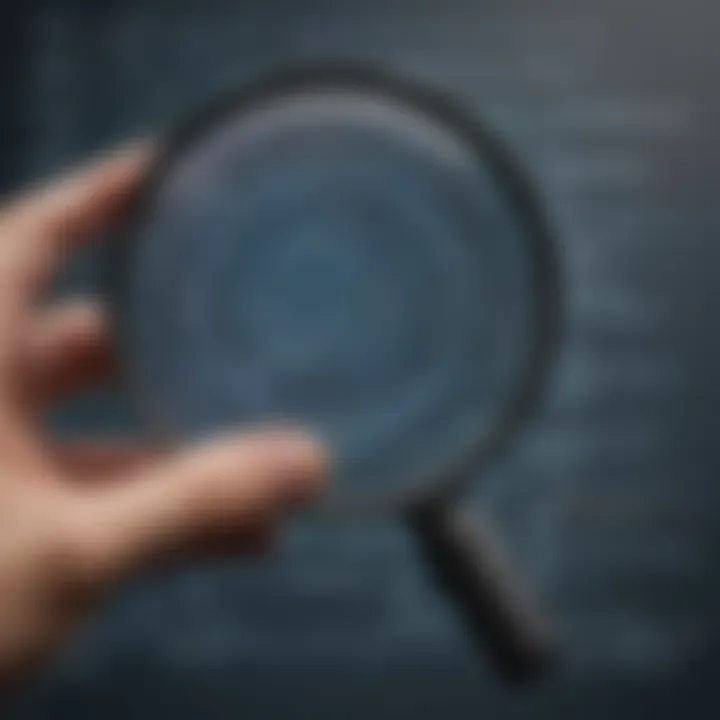 Magnifying glass analyzing leading protection software