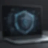 Cyber Security Shield on Laptop