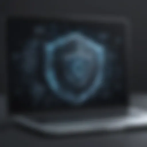 Cyber Security Shield on Laptop