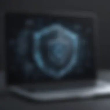 Enhanced Cyber Security Shield on Laptop Cyber Security Shield on Laptop