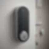 Modern smart lock system on a sleek door