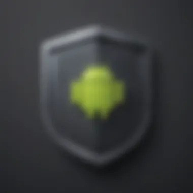 Illustration of Android phone with shield symbolizing online security