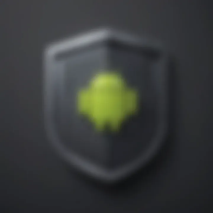 Illustration of Android phone with shield symbolizing online security