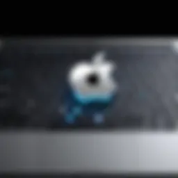 Illustration of MacBook Pro with security icons