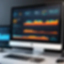 High resolution monitor displaying performance metrics