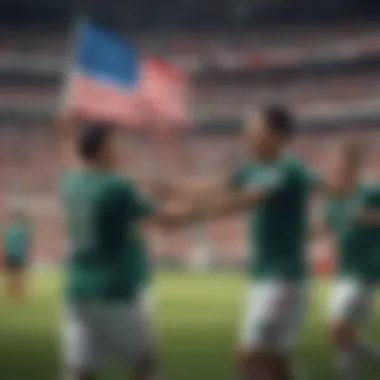 Exciting goal celebration during Mexico vs USA live stream