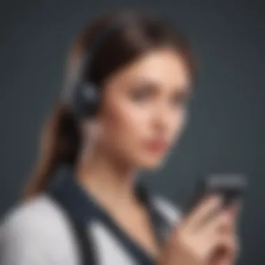 Illustration depicting a person using a call blocker tool on a smartphone