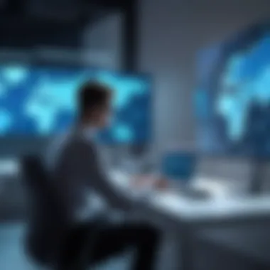 Educational Pathways in Cyber Security An individual studying cybersecurity resources and certifications