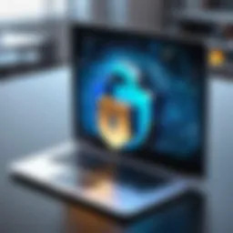 Illustration depicting encrypted data transfer for enhanced online security