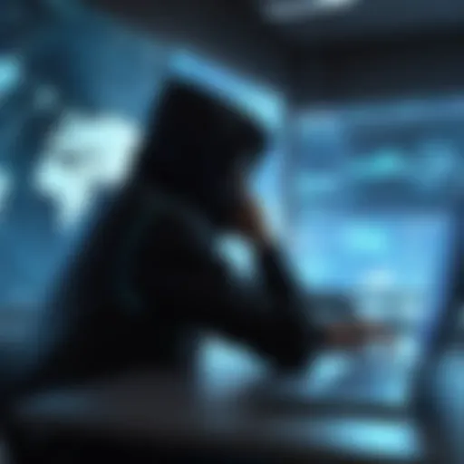 Visual representation of cyber threats in the digital world