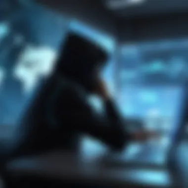 Understanding Cyber Threats Visual representation of cyber threats in the digital world