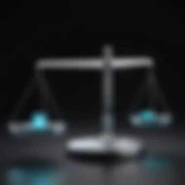 Navigating Ethical Dilemmas in Dark Search Engines A balance scale weighing risks and rewards
