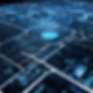 Navigating the Digital Landscape A conceptual image of a digital landscape filled with data and information
