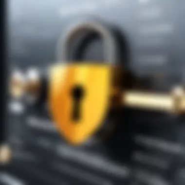Securing Online Communications Lock and key symbolizing security in online communications