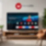 Visual representation of ExpressVPN interface on Google TV