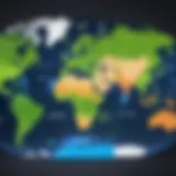 NordVPN server map showcasing global distribution