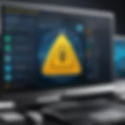 Illustration showing advanced threat detection feature