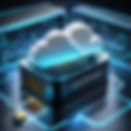 A visual representation of cloud storage with encryption locks.