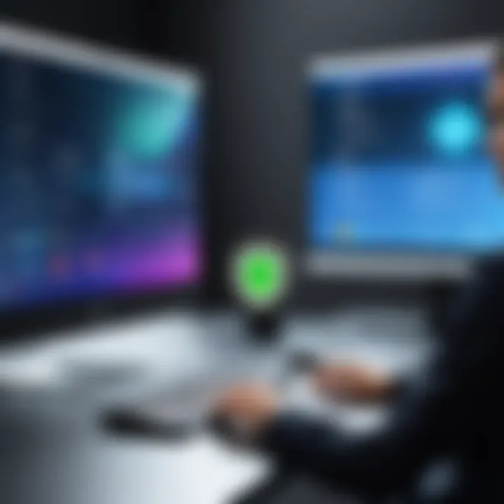 Illustration of user interface demonstrating SecureStream's features