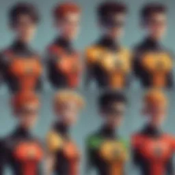 Young Justice Characters in Action