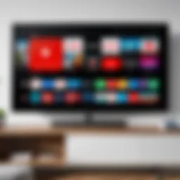 A visually appealing interface showcasing YouTube TV's streaming options.
