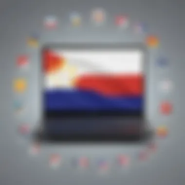 Illustration of a streaming device with Filipino flag showcasing streaming services