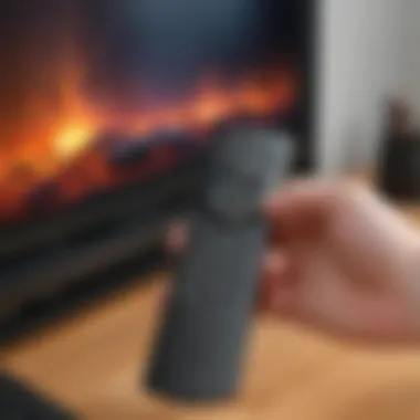 Person following on-screen instructions for Fire Stick remote setup on phone