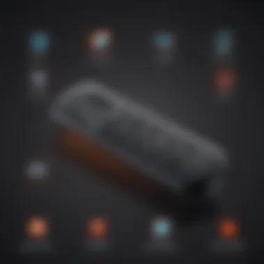 Remote control for Firestick with TBS channel highlighted