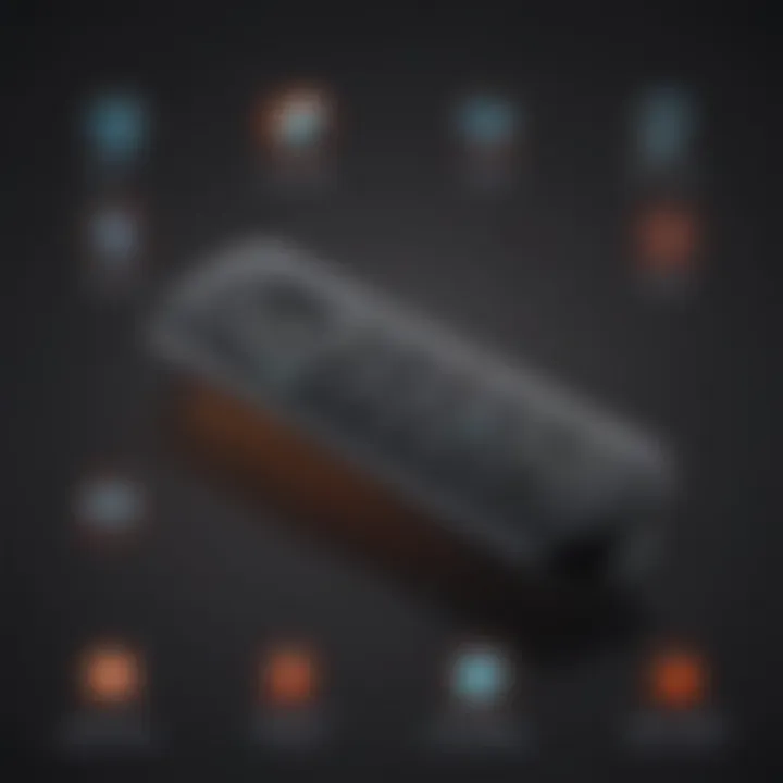 Remote control for Firestick with TBS channel highlighted