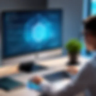 Online Learning Environment Illustration of online learning environment with cyber security focus