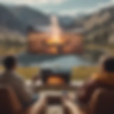 Group of friends enjoying a Yellowstone binge-watch session