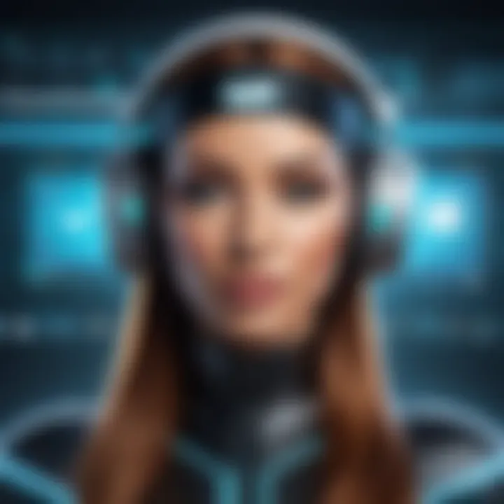 Futuristic illustration depicting seamless integration of VH1 Subscription on Amazon's platform