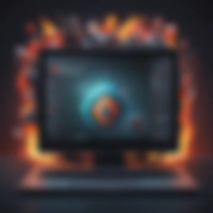 Illustration of a gaming-focused web browser with adblocker