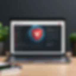 A tech-savvy individual using a VPN to access restricted content on a laptop.