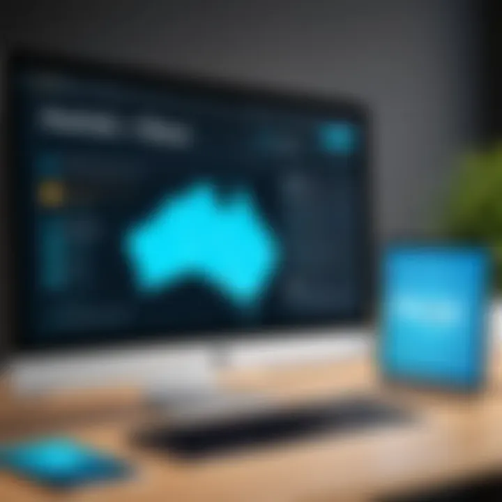 Illustration of a proxy server located in Australia